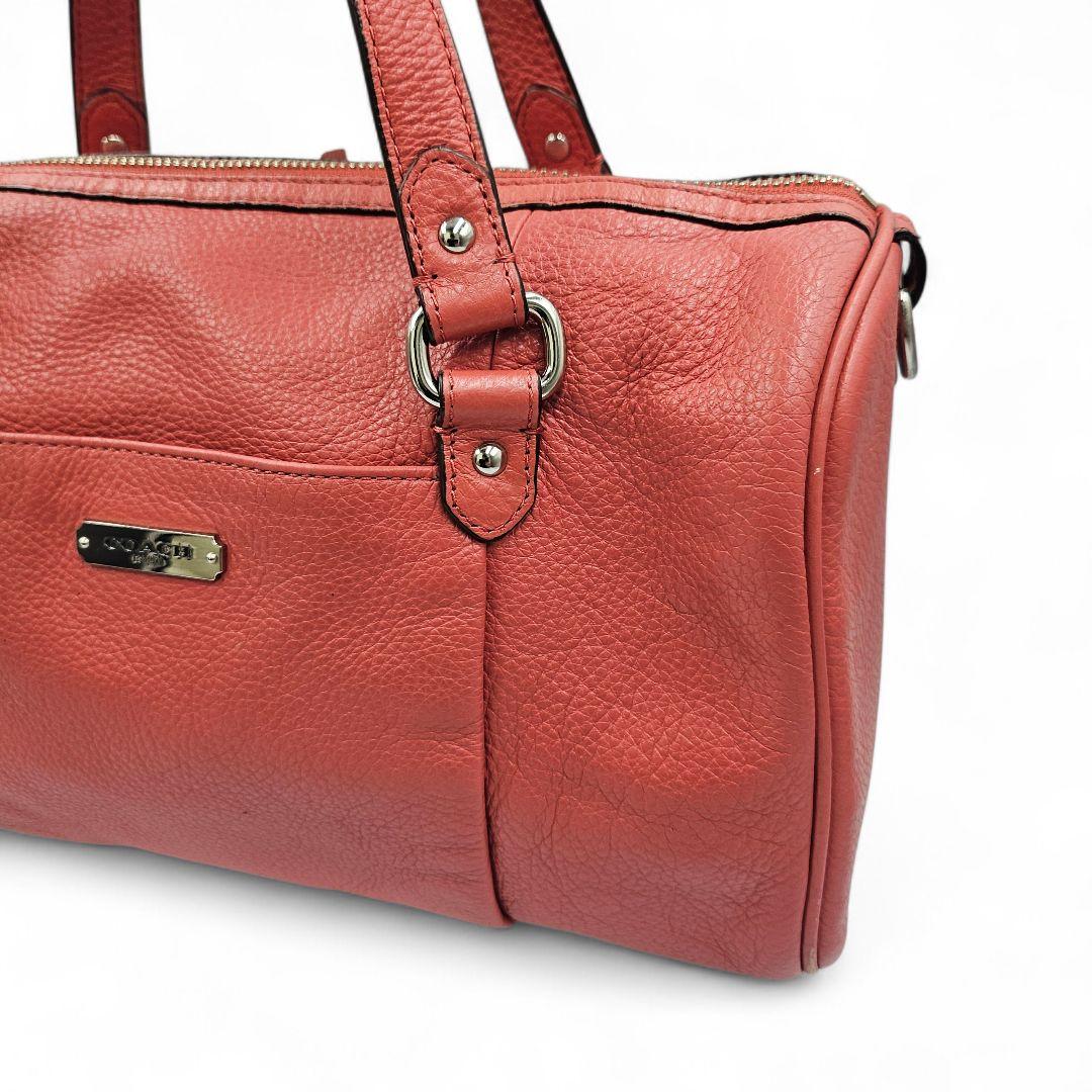 良品　COACH　ミニボストンバッグ　ショルダー2way 　本革レザー