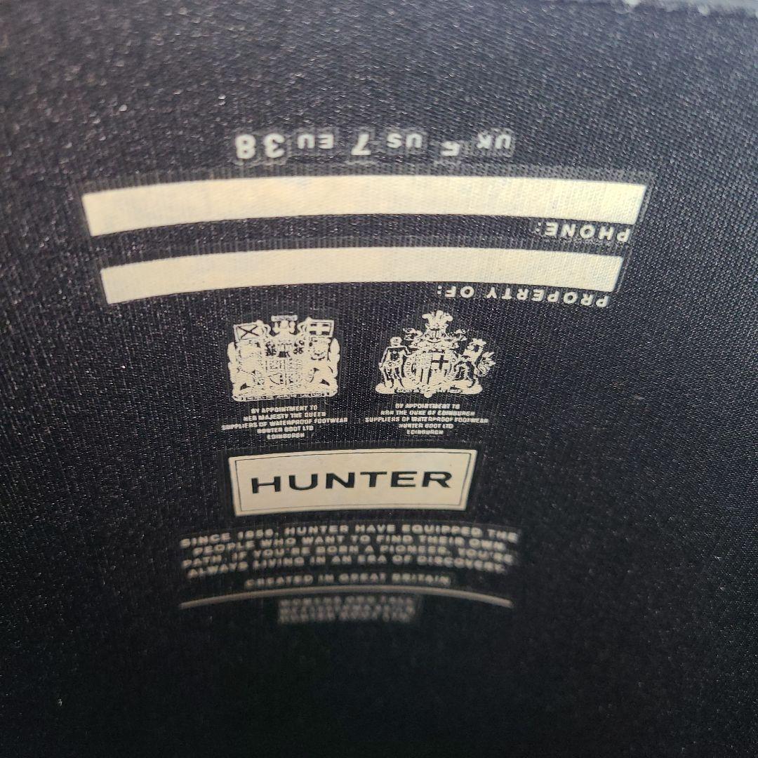 HUNTER ロングレインブーツ 黒 24㎝相当 バックル