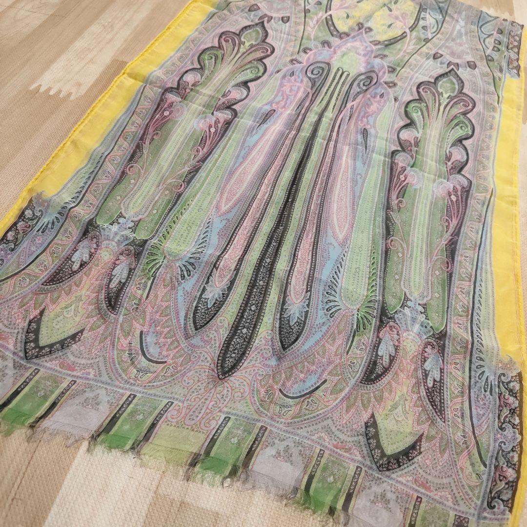 ETRO シルク100% ペイズリー柄‪☆ストール