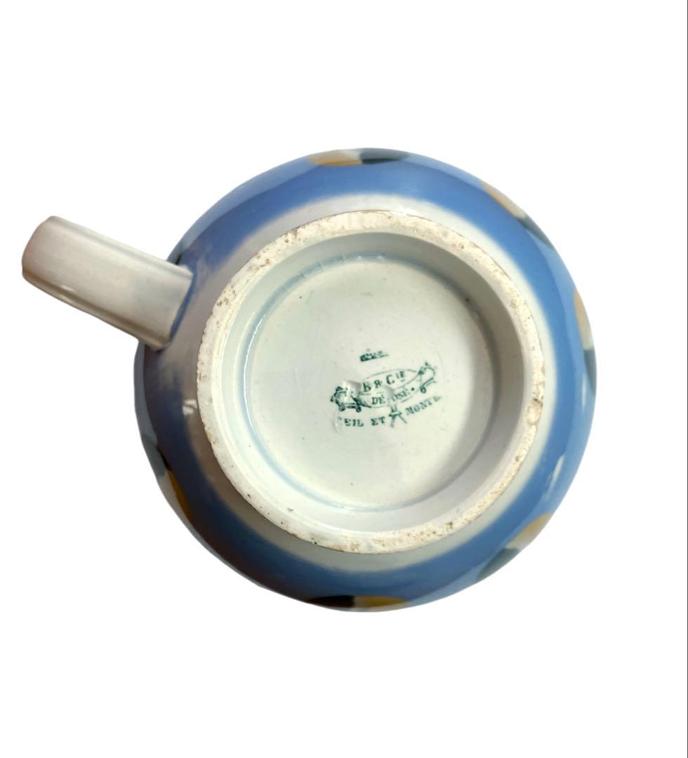 【antique】フランス カフェオレボウル クレイユモントロー