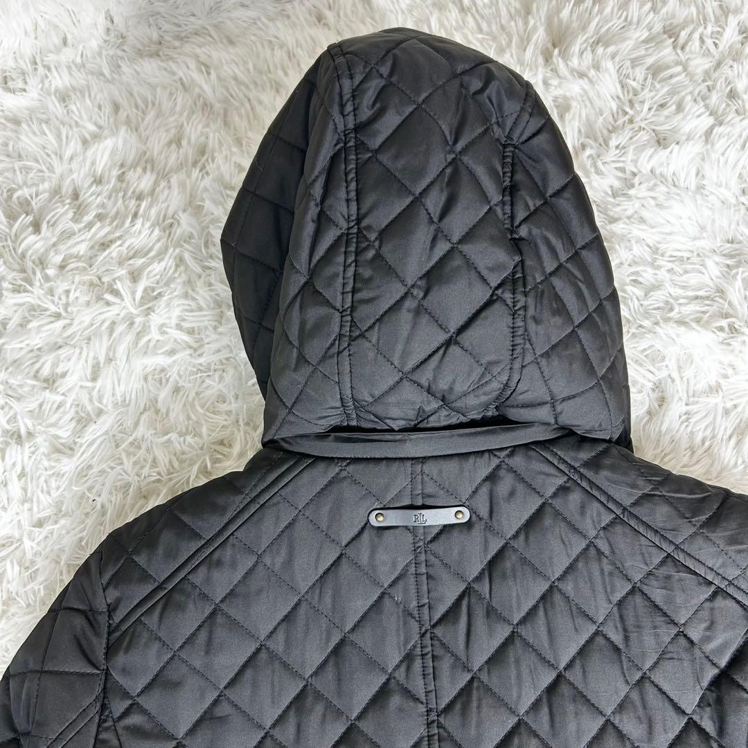 美品✨ローレンラルフローレン キルティングジャケット ベルト フード 金ボタン
