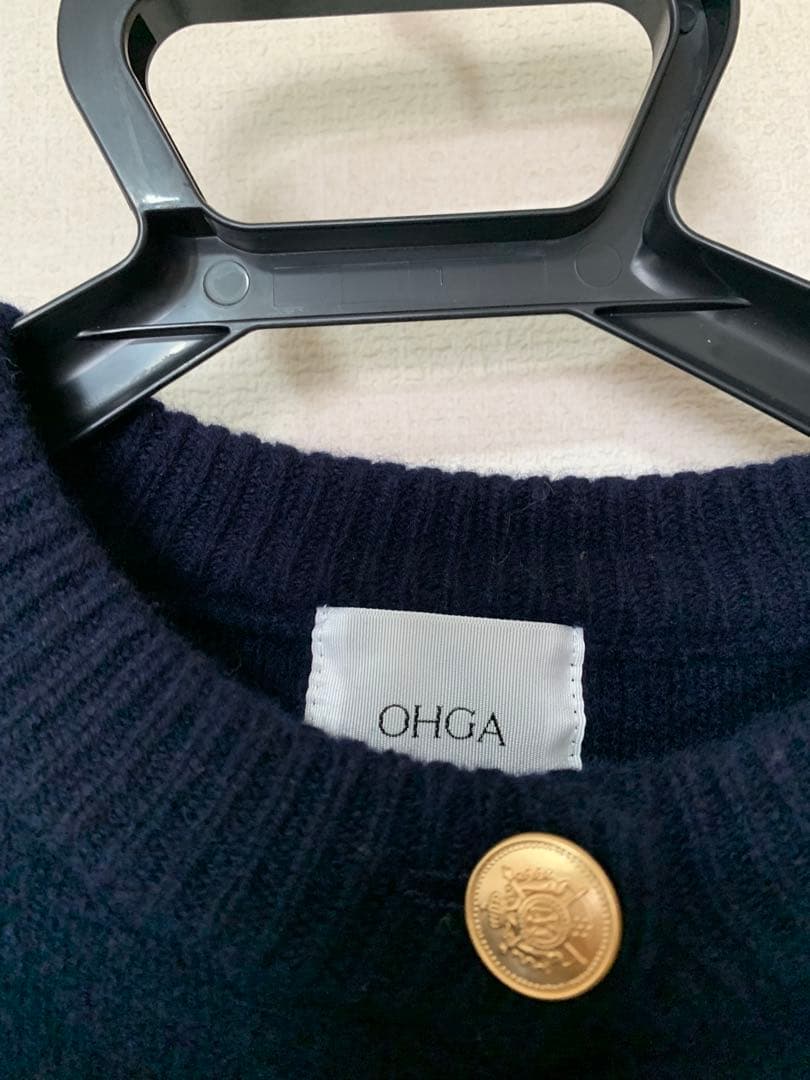 ピ*ノ様 OHGA ネイビー ニットカーディガン ボタン付き