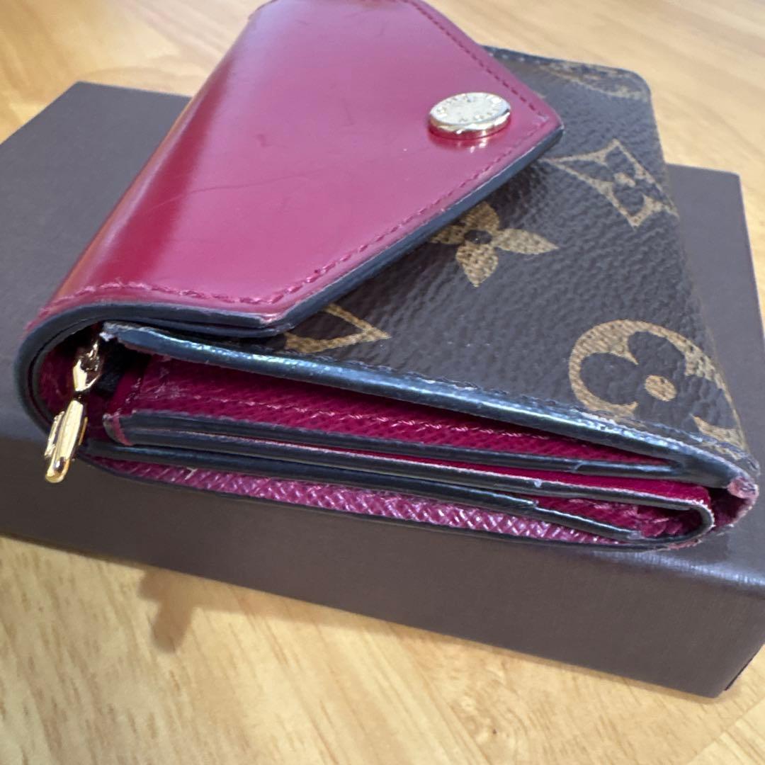 Louis Vuitton 三つ折り財布 ダークブラウン/ワインレッド