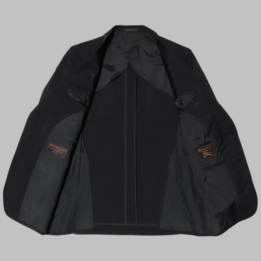未使用★M★BURBERRY★テーラードジャケット★スーツ★黒★モヘヤ★金タグ