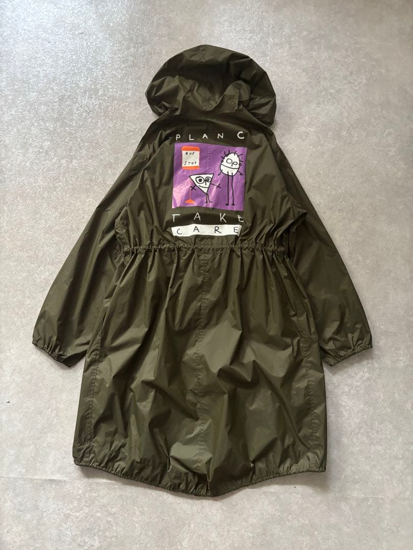 Plan C プランシー ナイロンコート TAKE CARE カーキ