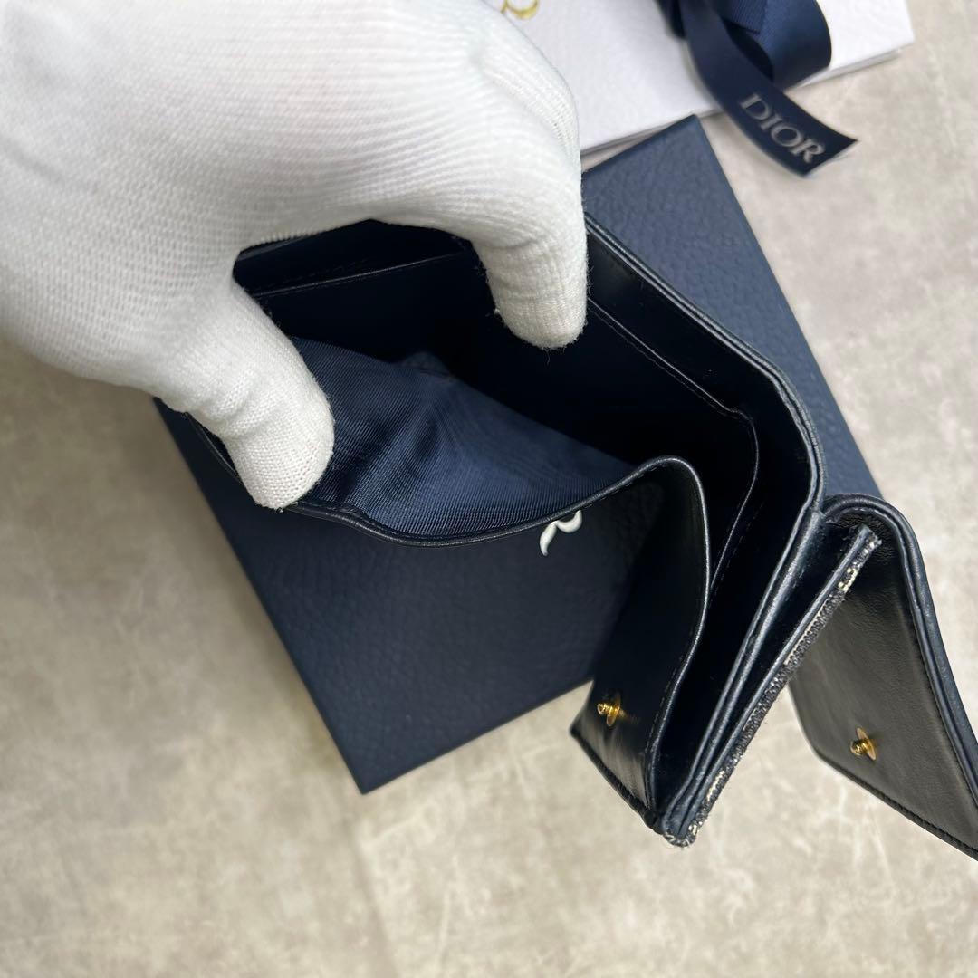 美品✨DIOR クリスチャンディオール ロゴ キャンバス 三つ折り財布