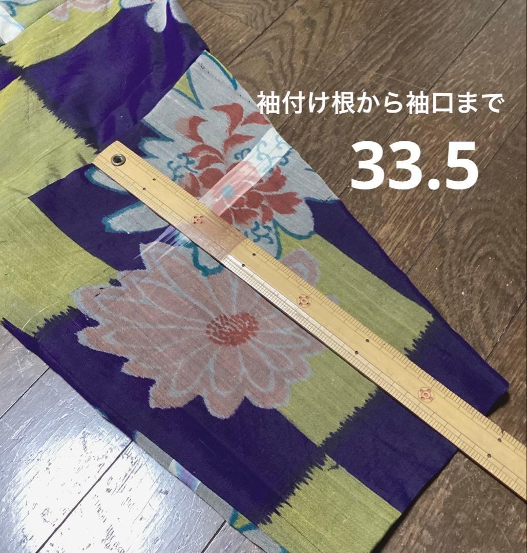 大正浪漫をまとう★アンティーク銘仙着物リメイク★モードモガ風★コートドレス★正絹