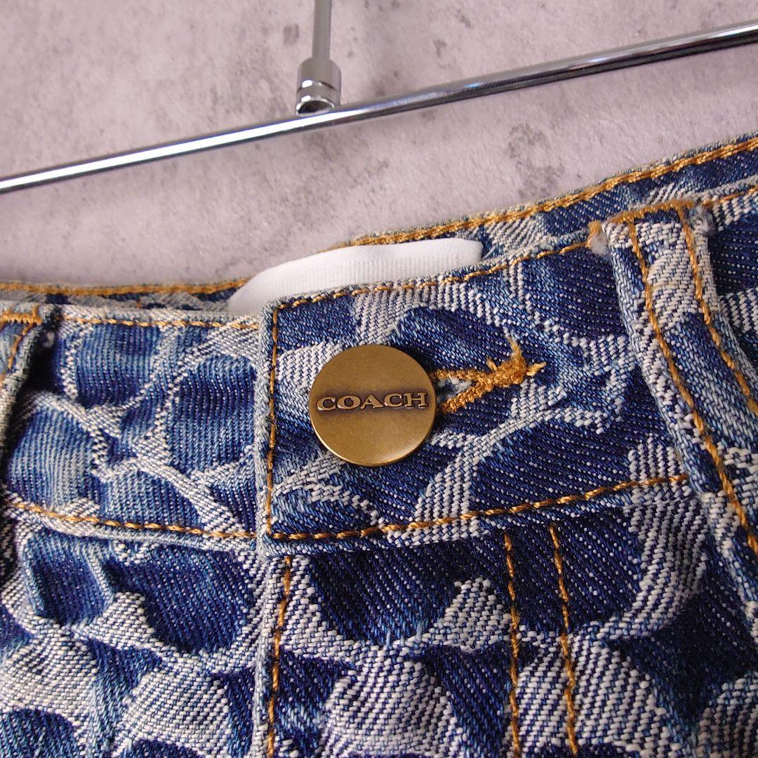人気デザイン COACH コーチ 総柄 デニム シグネチャー　XSサイズ