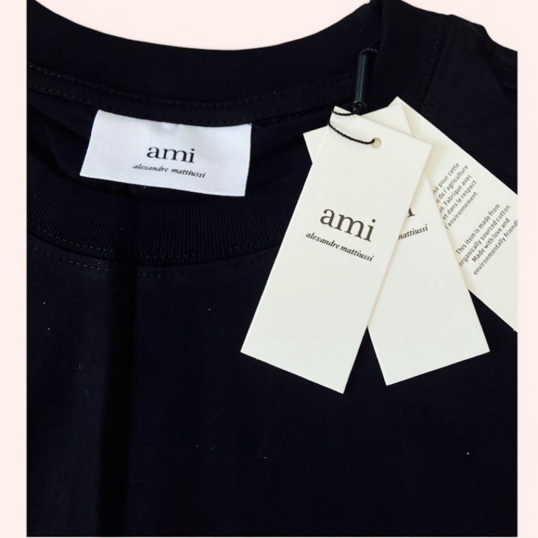 AmiParis 半袖Tシャツ XL ブラック ハートロゴ ユニセックス