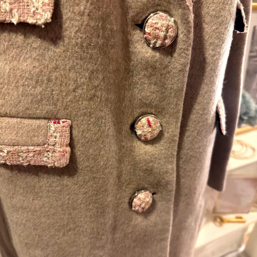 【6万円】Karl LAGERFELD マルチツイードデザイン　チェスターコート