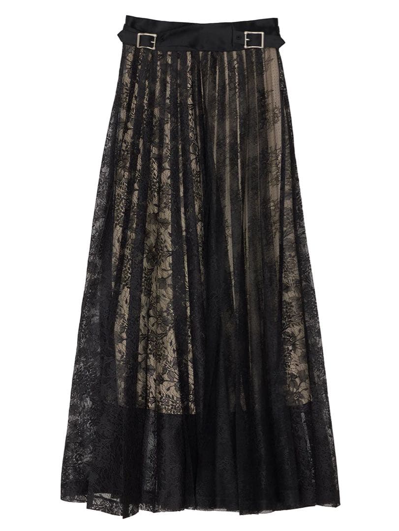 スカート LAYERED LACE PLEATS SKIRT