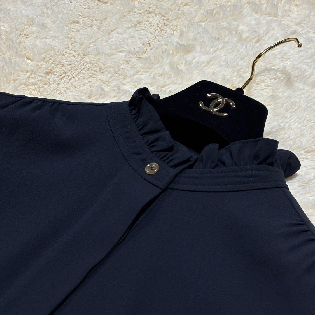 A.P.C アーペーセー　ワンピース　ベルト付　Aライン　ネイビー　フリル　長袖