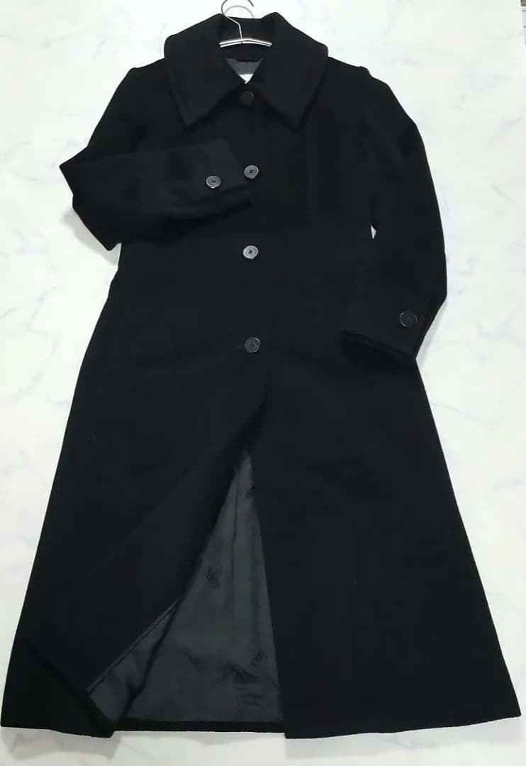 美品【Max Mara】マックスマーラ　白タグ　ロングコート　ブラック　カシミヤ