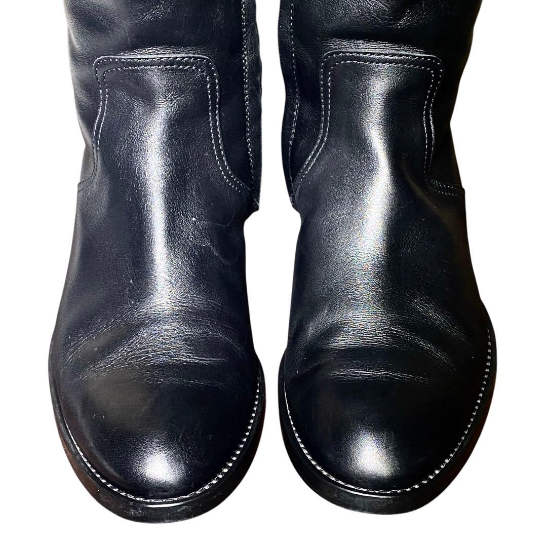 TOD’S トッズ 22.5 ロングブーツ レザー ブラック サイドジップ 黒色