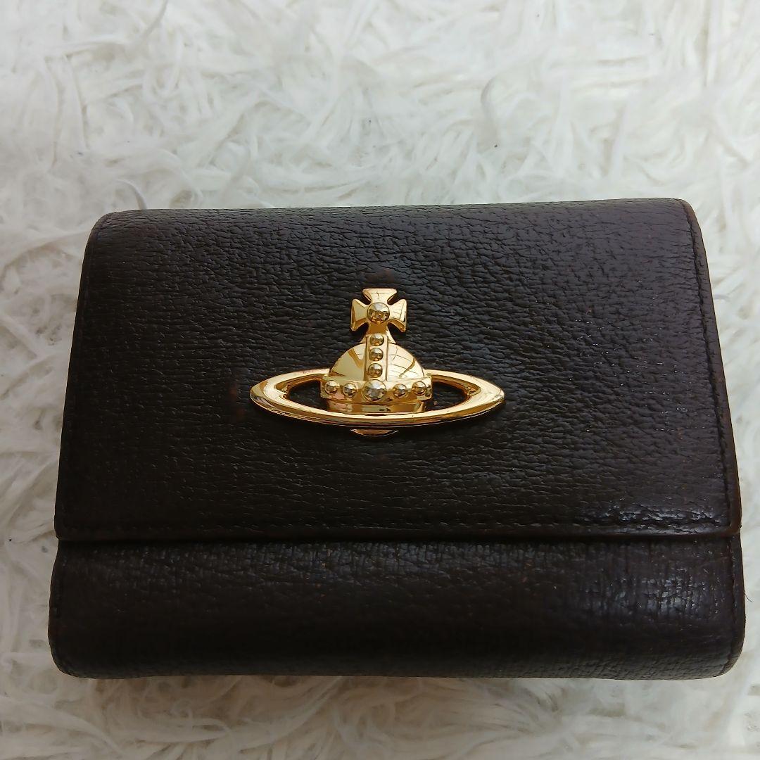 【Vivienne Westwood】オーブ　レザー ファスナー　3つ折り財布
