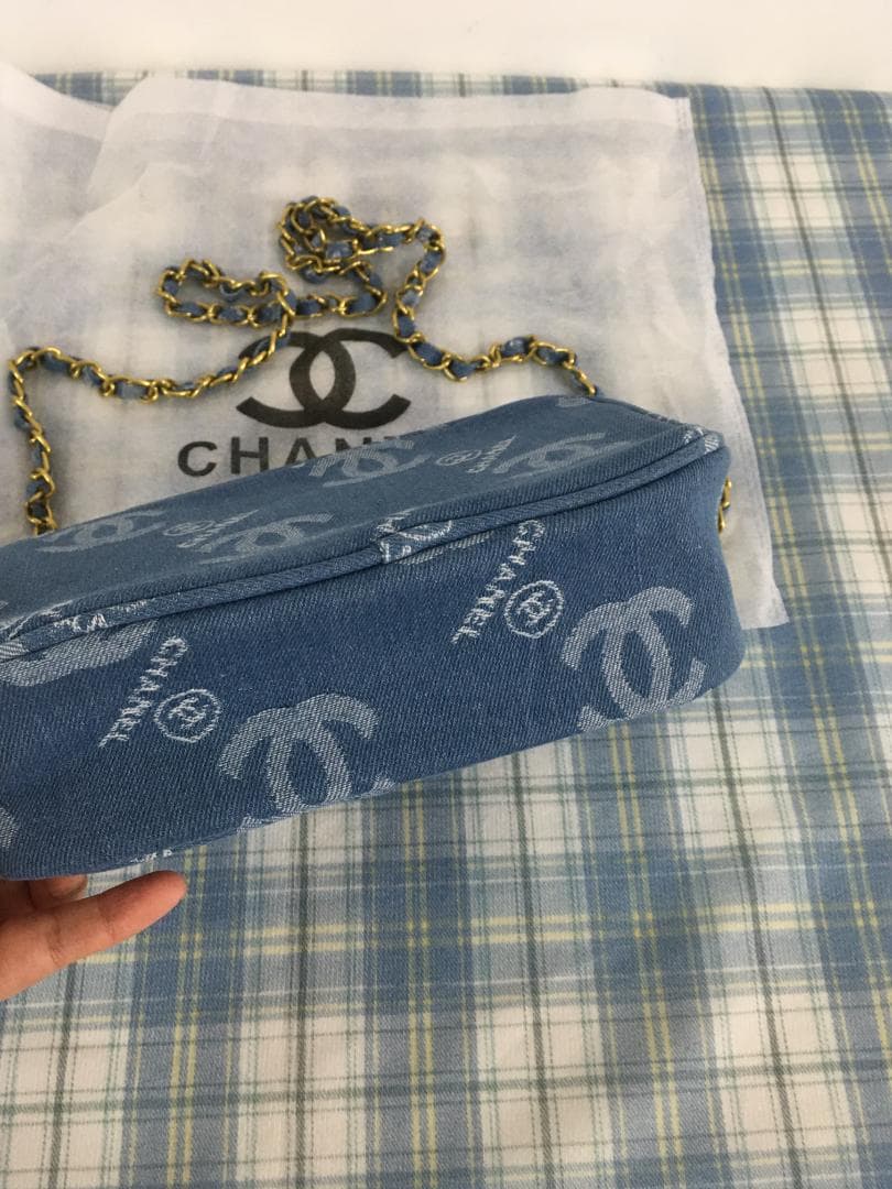 美品　ブルー　 デニムショルダーバッグ