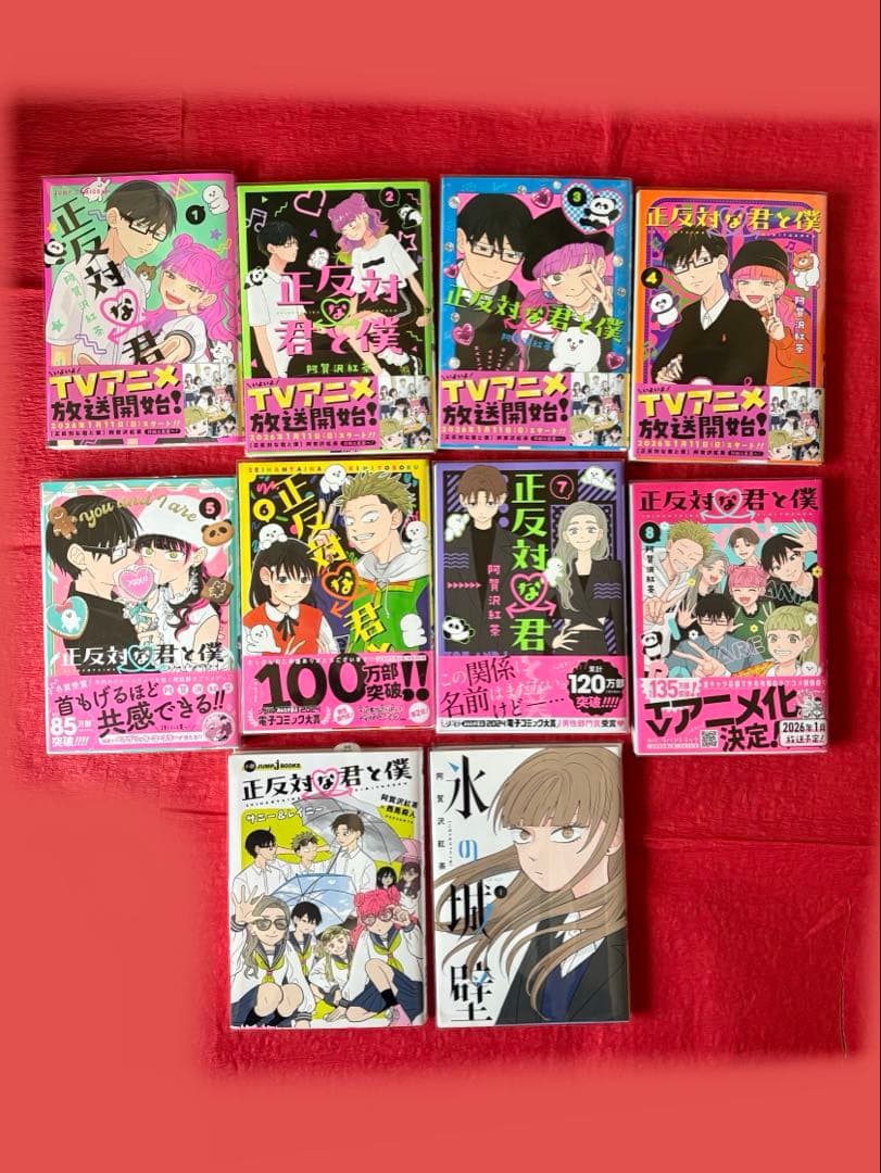 正反対な君と僕 全巻　阿賀沢紅茶　小説 サニー&レイニー　西馬舜人　氷の城壁
