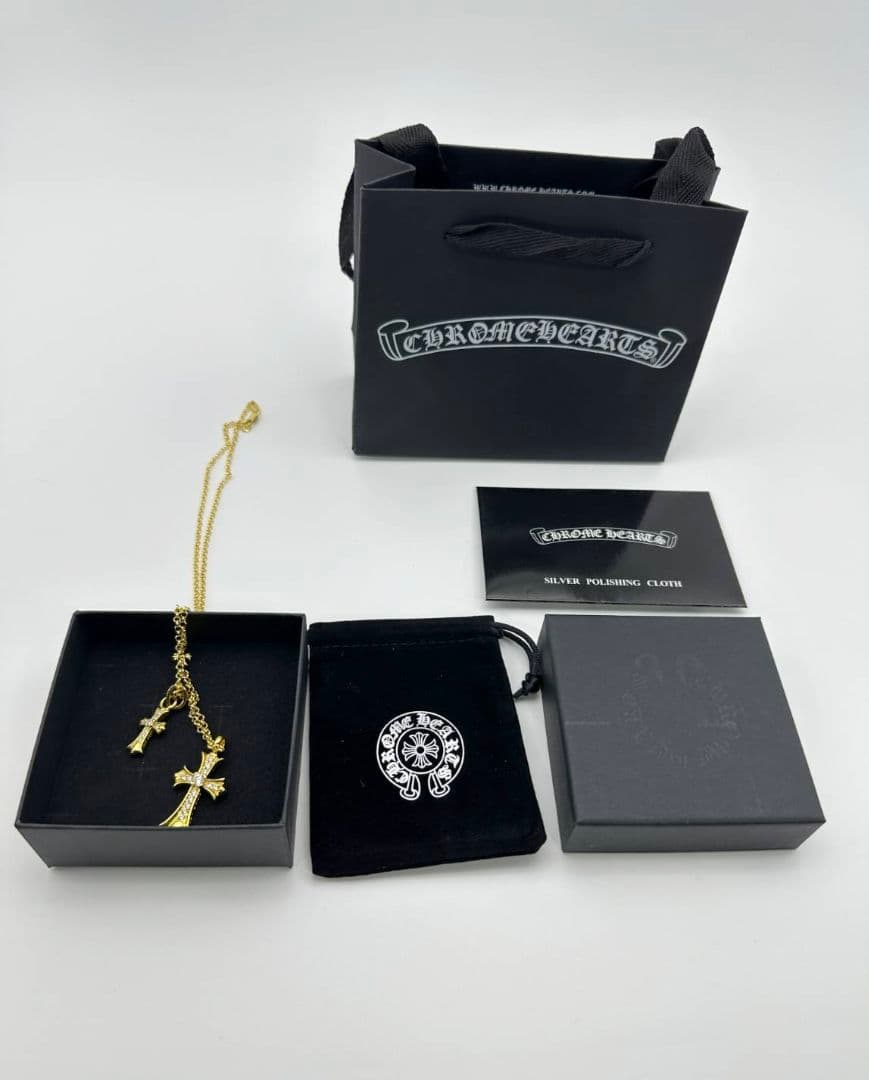 ★セール★ CHROME HEARTS クロス ネックレス ゴールドカラー