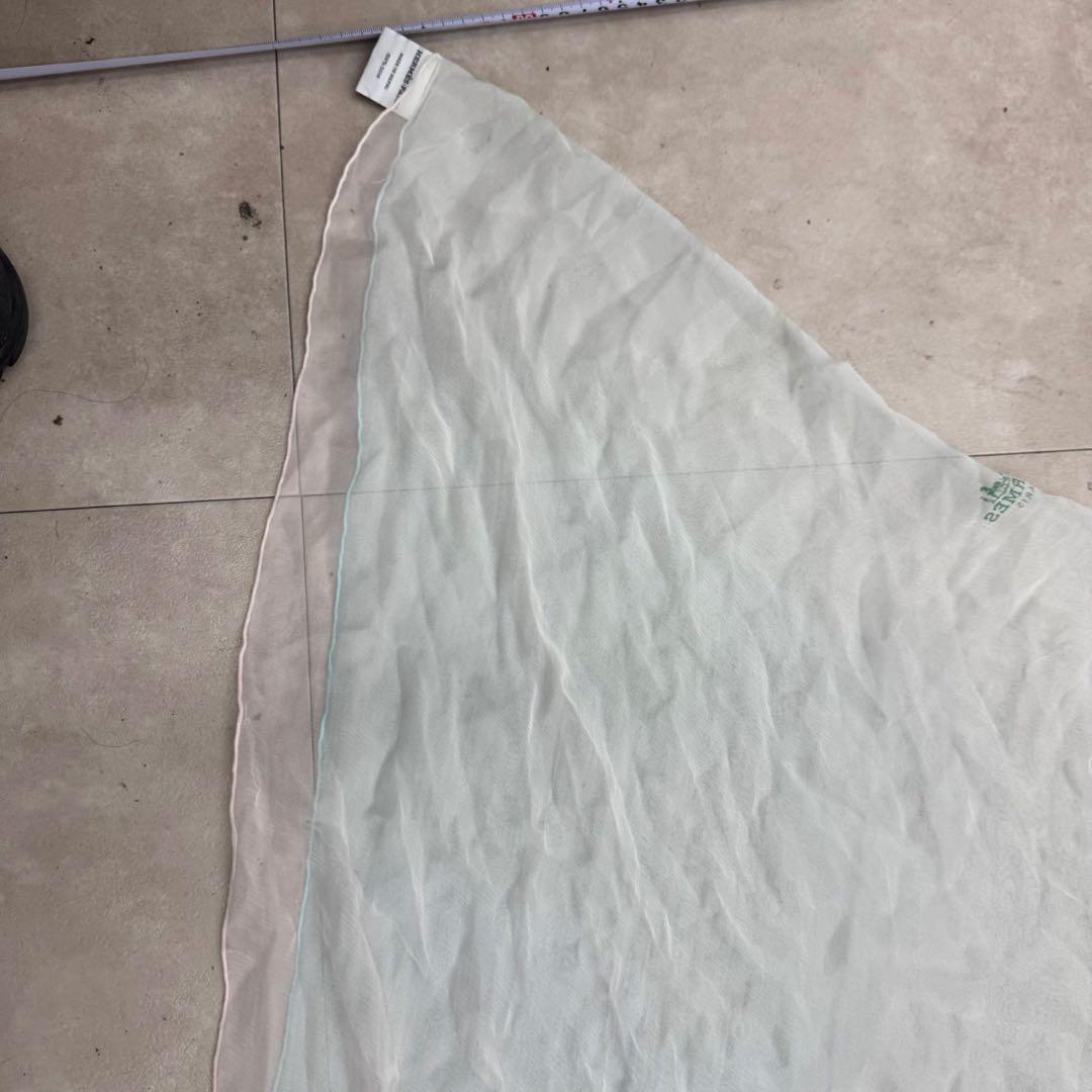 HERMES シルク ストール 三角 グラデーション 白×水色 中古品