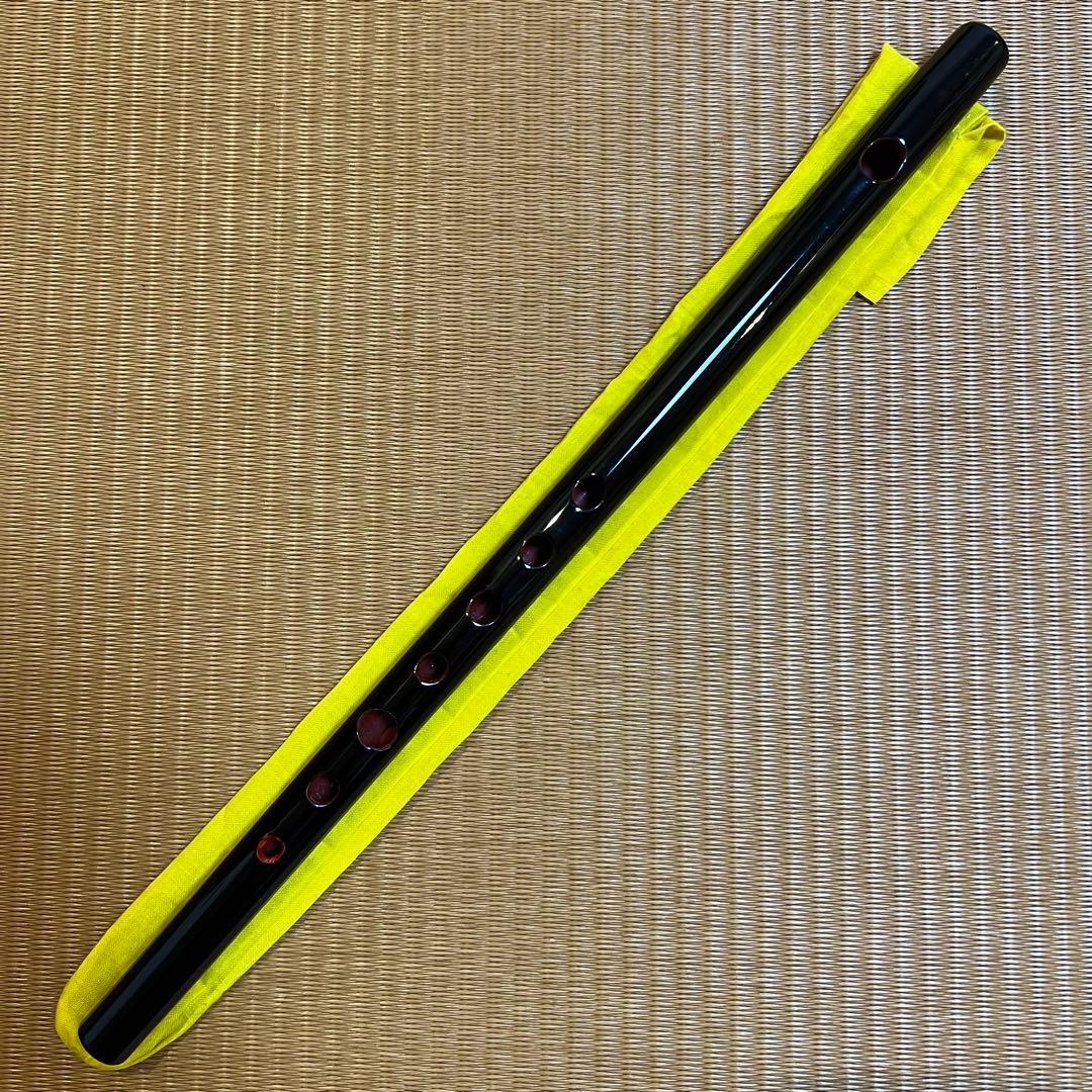 篠笛丸山 10本調子 黒漆 唄用（ドレミ調） 専用笛袋付