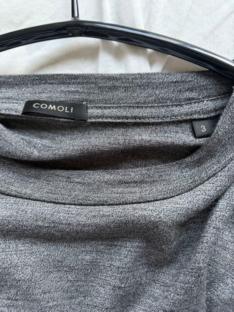 COMOLI（コモリ）サマーウール 半袖Tシャツ グレー size3