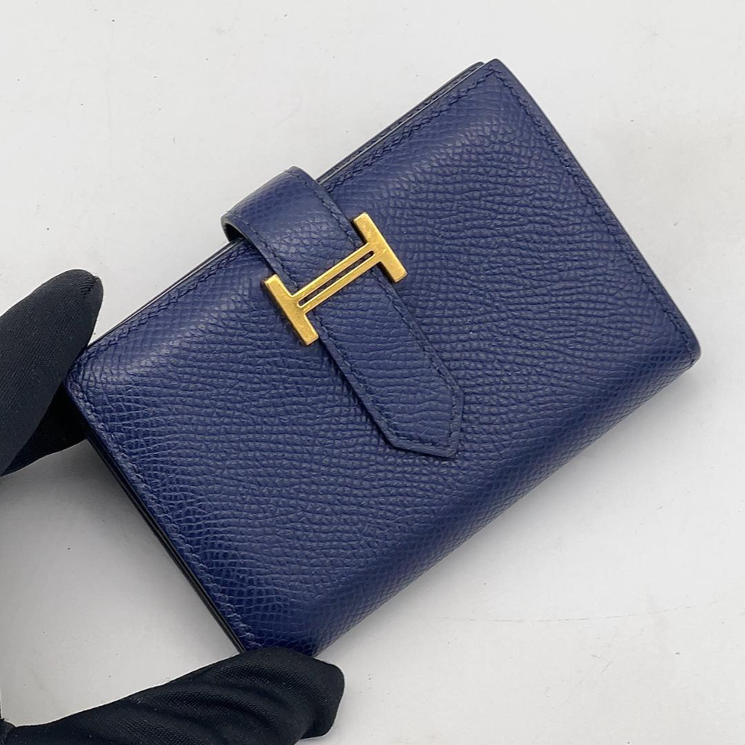 【専用】 エルメス ベアンミニ ブルーニュイ ネイビー ゴールド金具 W刻印 紺