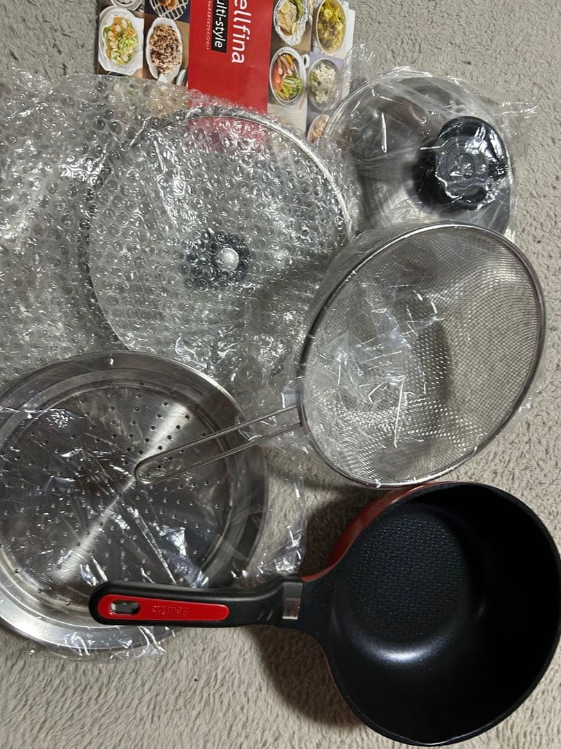 ベルフィーナ　マルチスタイルフライパンセット　蒸し器　レシピ本付き