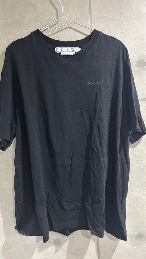 OFF-WHITE　ブラック ストライプ Tシャツ TMマーク　Sサイズ