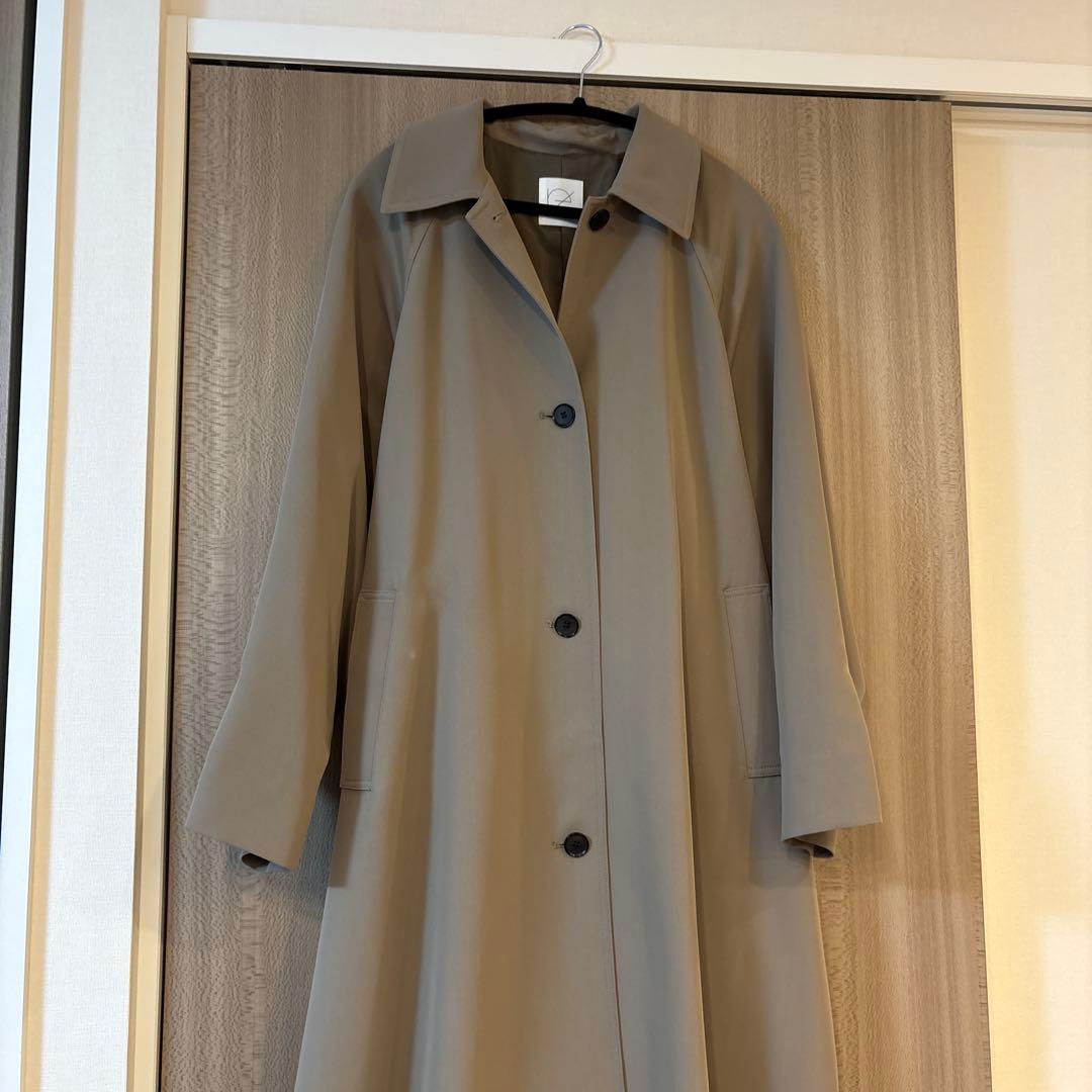 crewre サイズ3ドレープステンカラーコート オリーブベージュ　シミあり