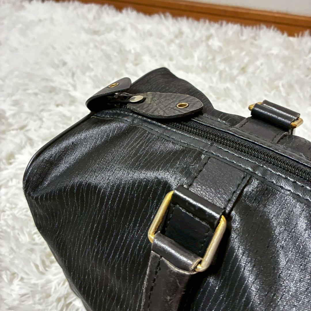 美品　dunhill ボストンバッグ ロゴ　PVC 黒　大容量　サイドポケット