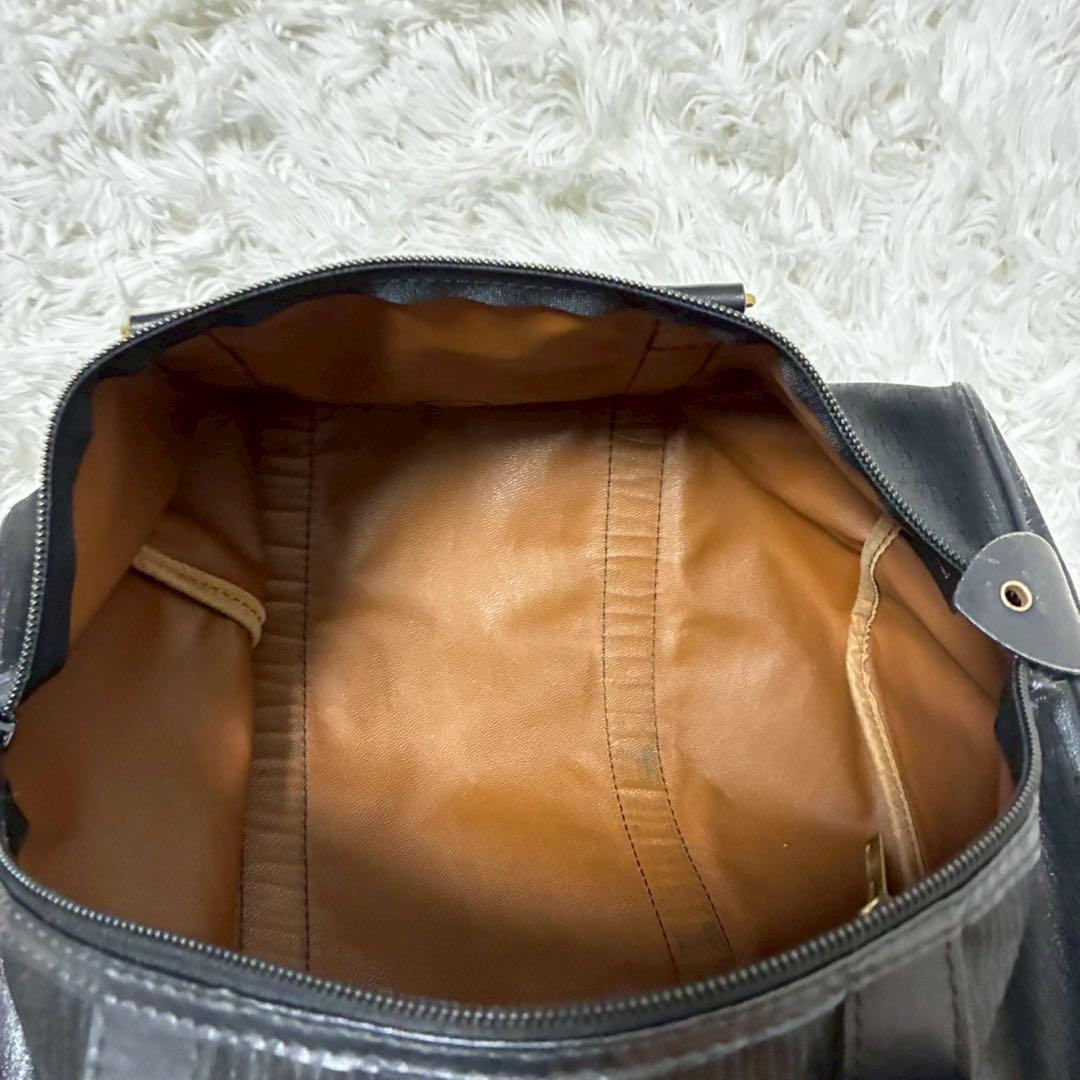 美品　dunhill ボストンバッグ ロゴ　PVC 黒　大容量　サイドポケット