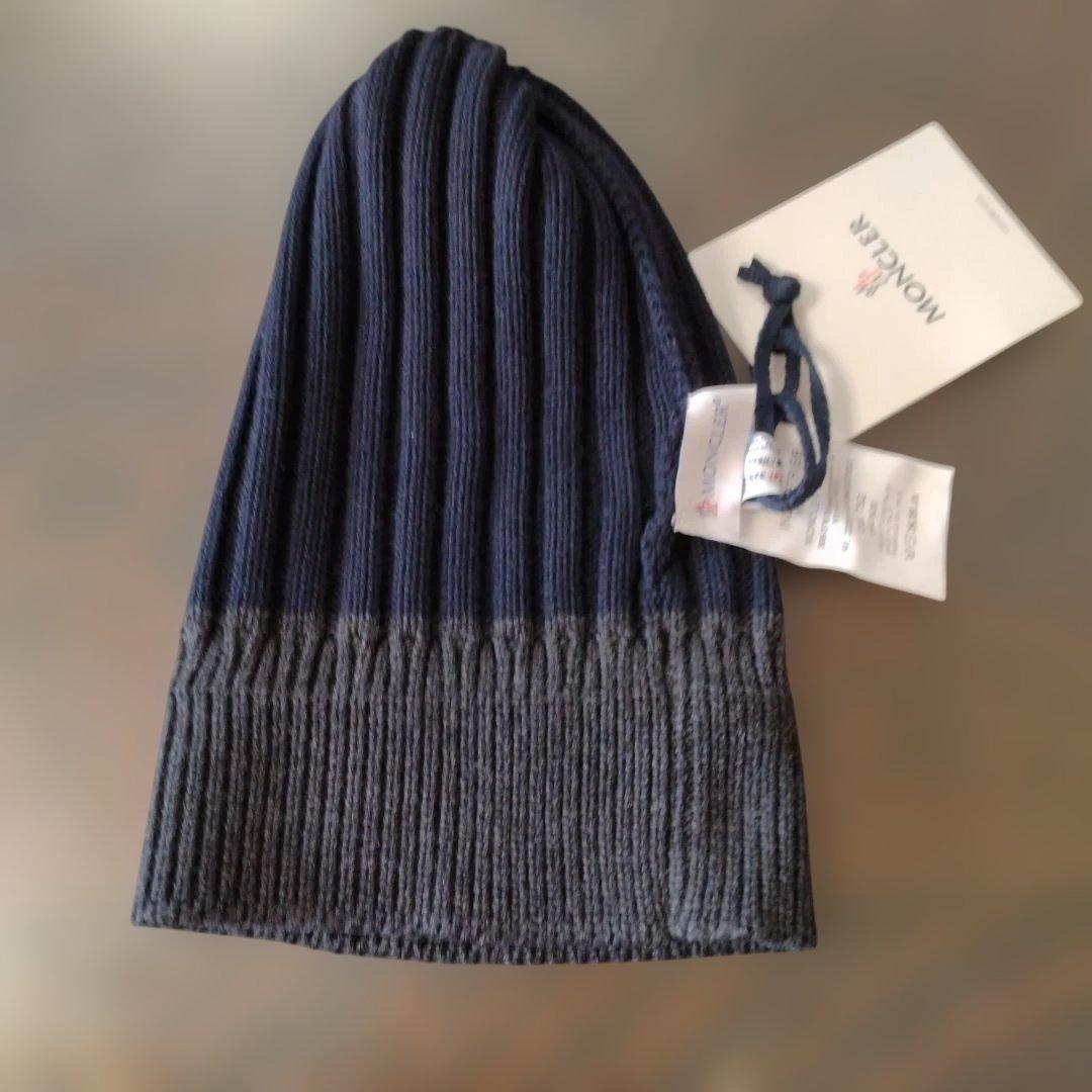 MONCLER ネイビー ニット帽 新品タグ付き