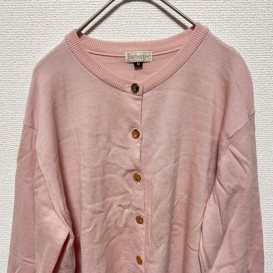 専用 Burberrys バーバリーズ ウールカーディガン ピンク Mサイズ 金