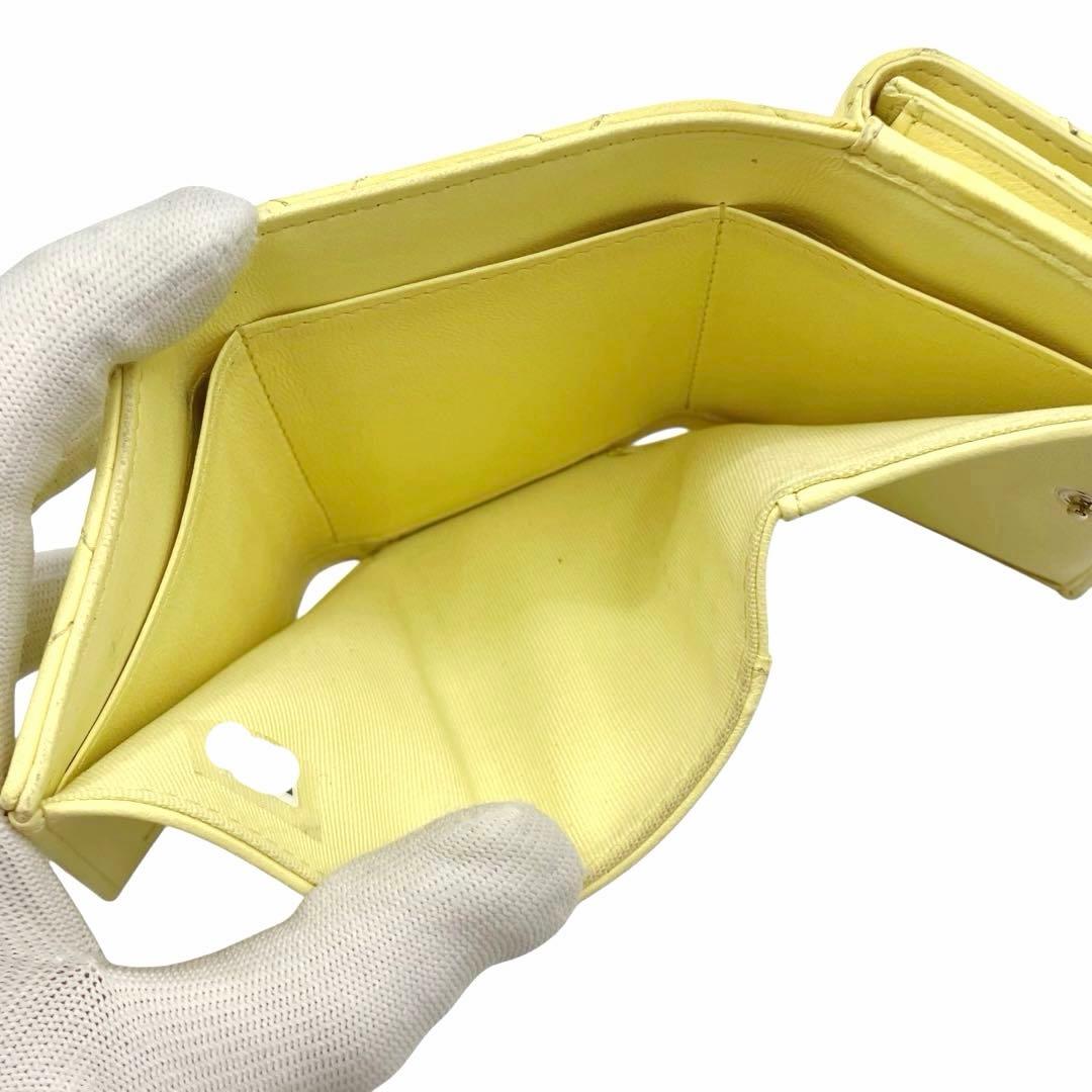 ⭐️良品⭐️ シャネル 三つ折り財布 マトラッセ ココマーク イエロー