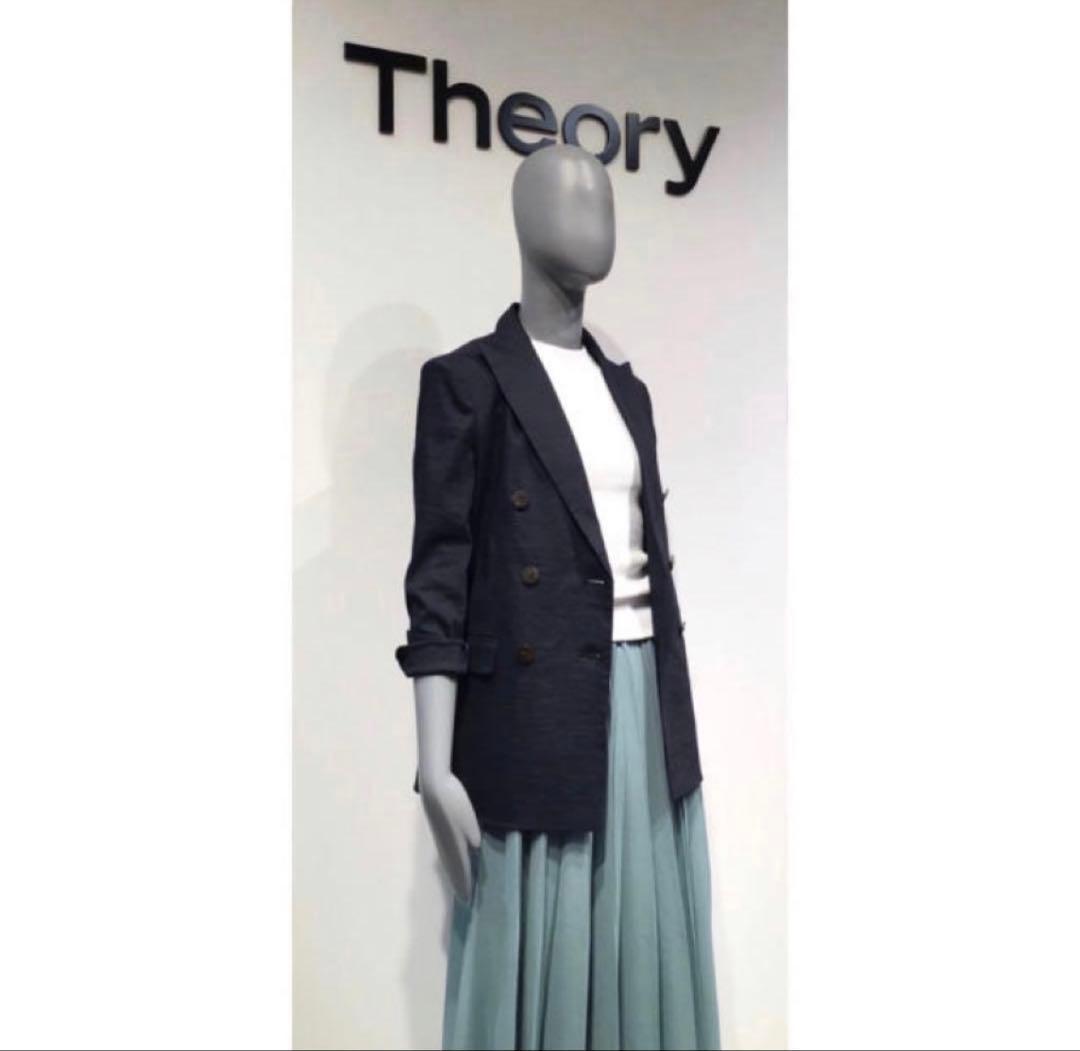 美品☆Theory Tailor DB JKT ダブル リネンジャケット 2 紺