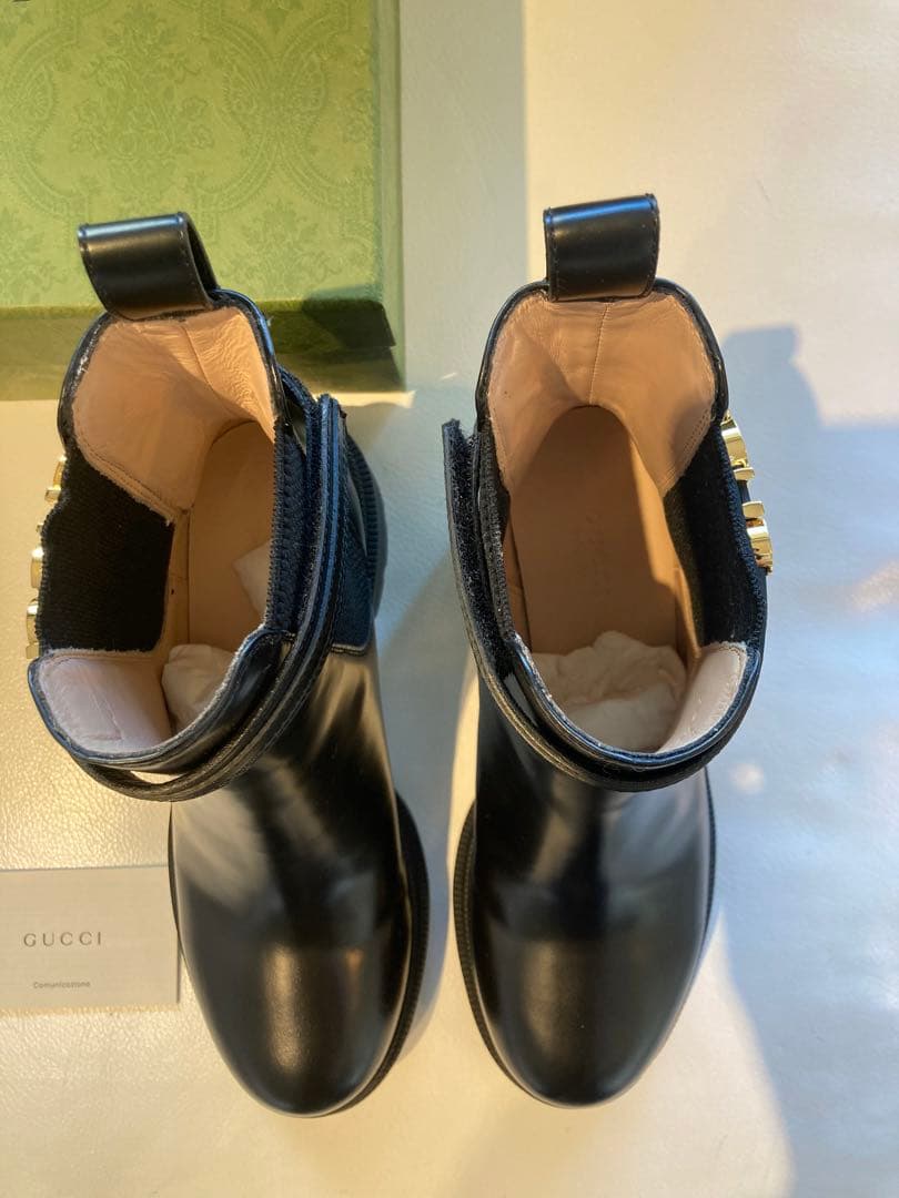 【新品未使用】GUCCI レザーショートブーツ