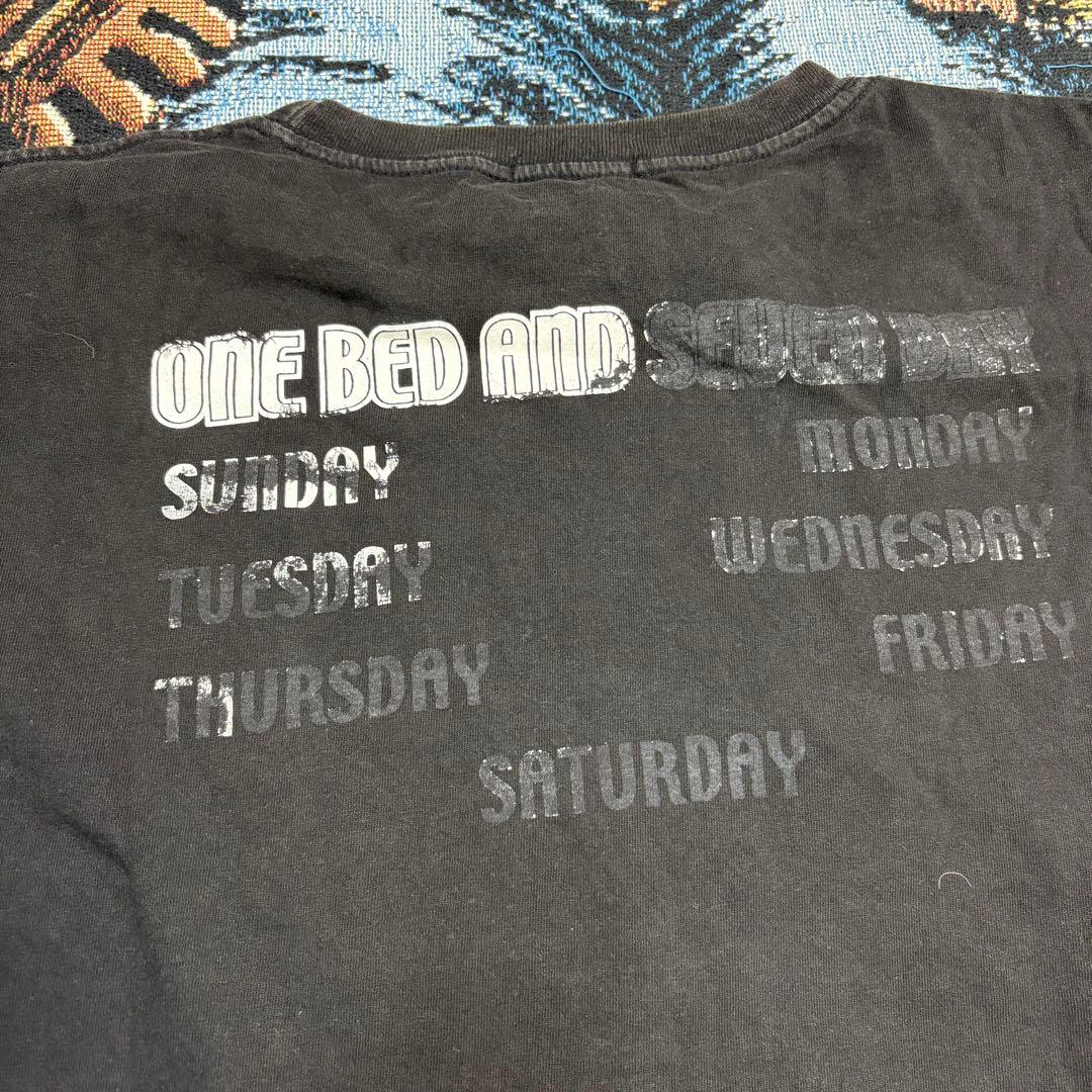 90s \"1 BED 7 DAY”エロジョーク tシャツ