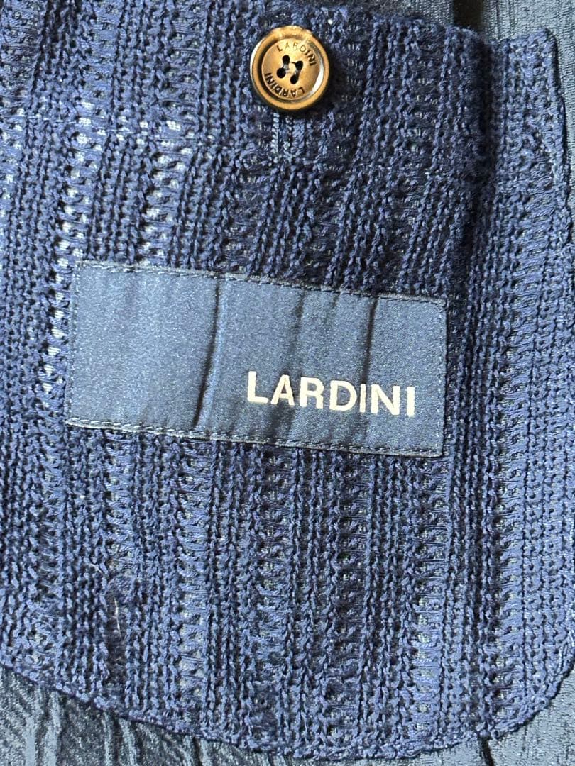 ラルディーニ LARDINI ニットジャケット 46 ネイビー 新品同様