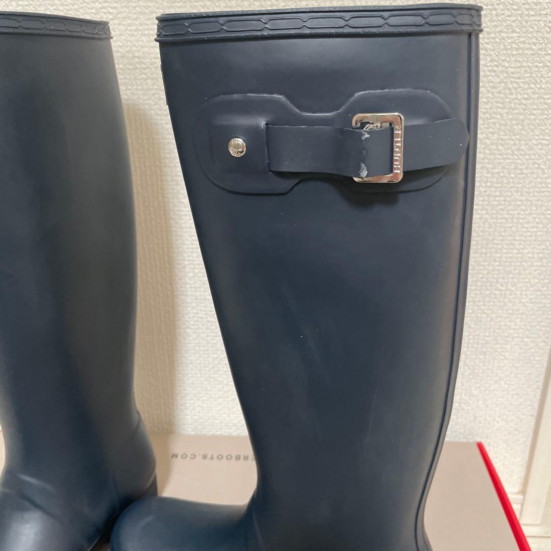 HUNTER ネイビー 長靴 バックル付き