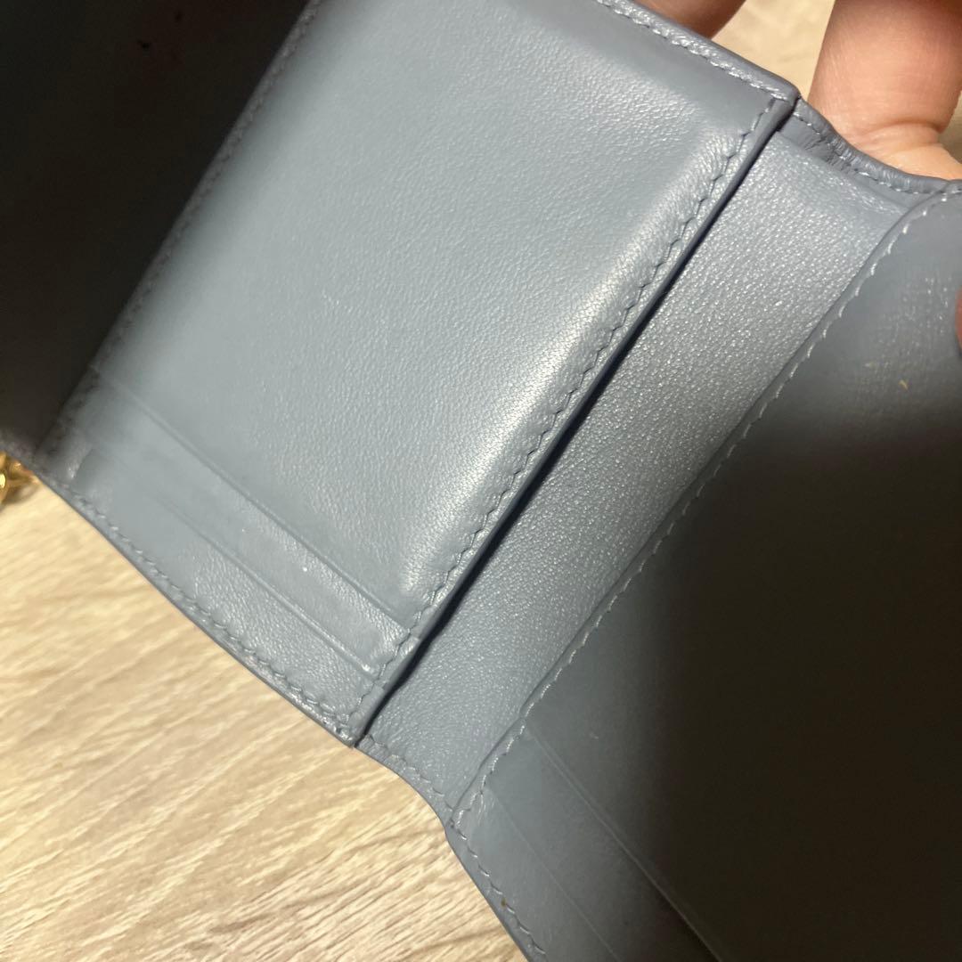 ディオール　エナメル キルティング 三つ折り財布