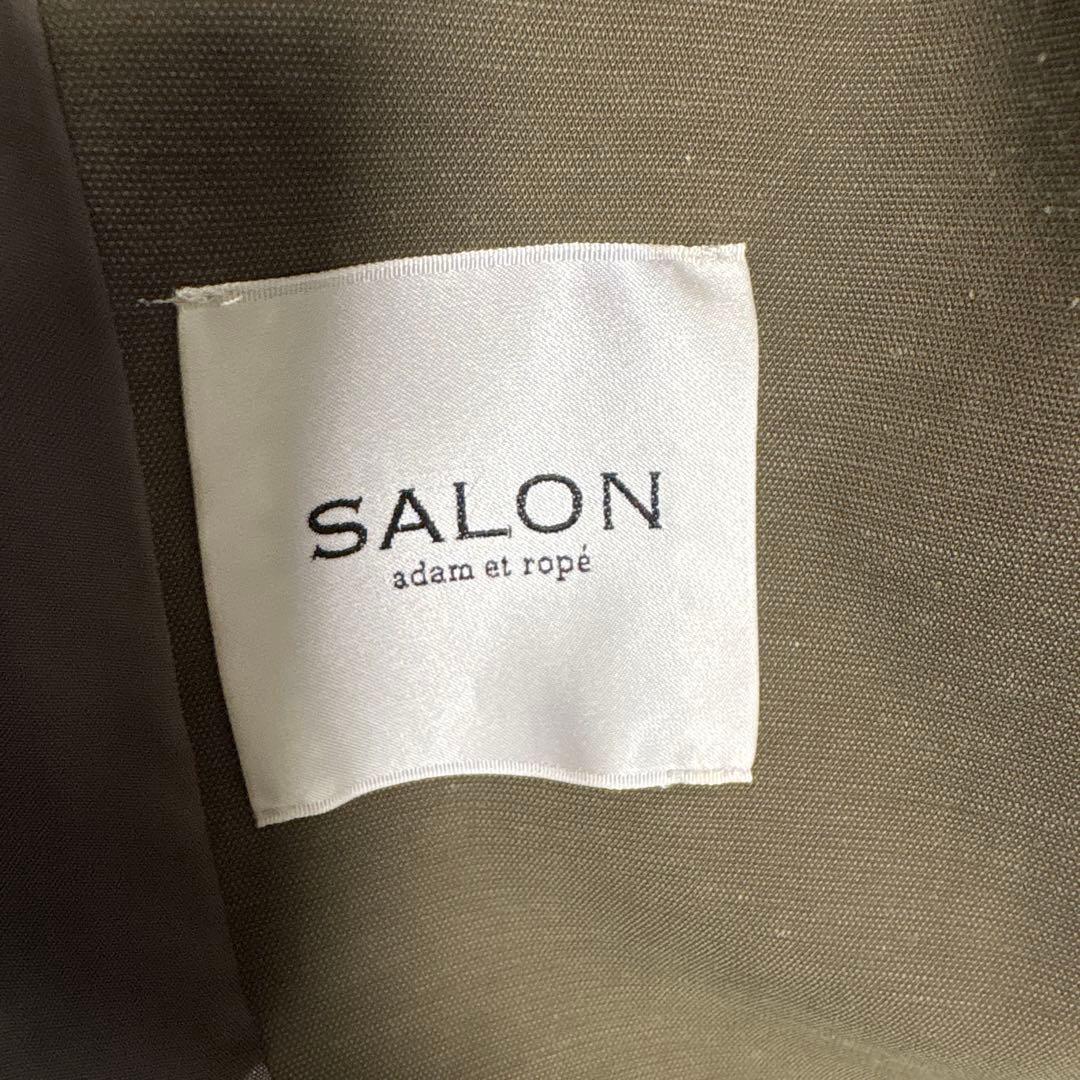 【美品】SALONアダムエロペ、リネンダブルジャケット freeサイズ、麻、