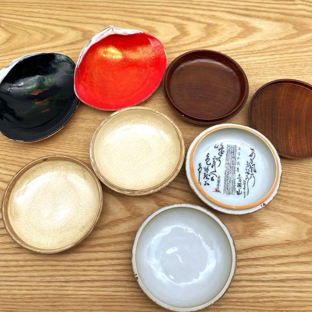 香合4点セット まとめ売り 九谷焼 良山 陶器製 木製 蛤