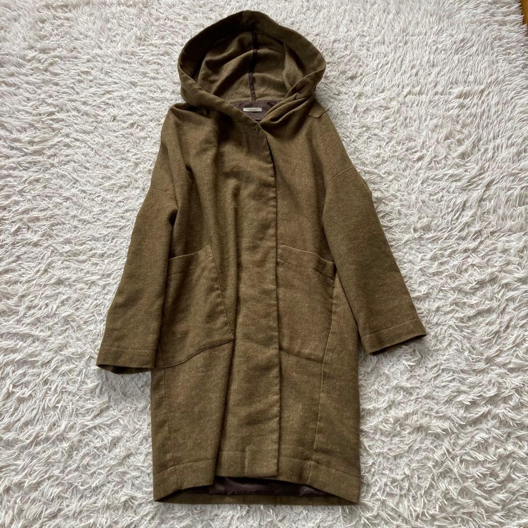 fog linen work フォグリネンワーク フード付きロングコート F