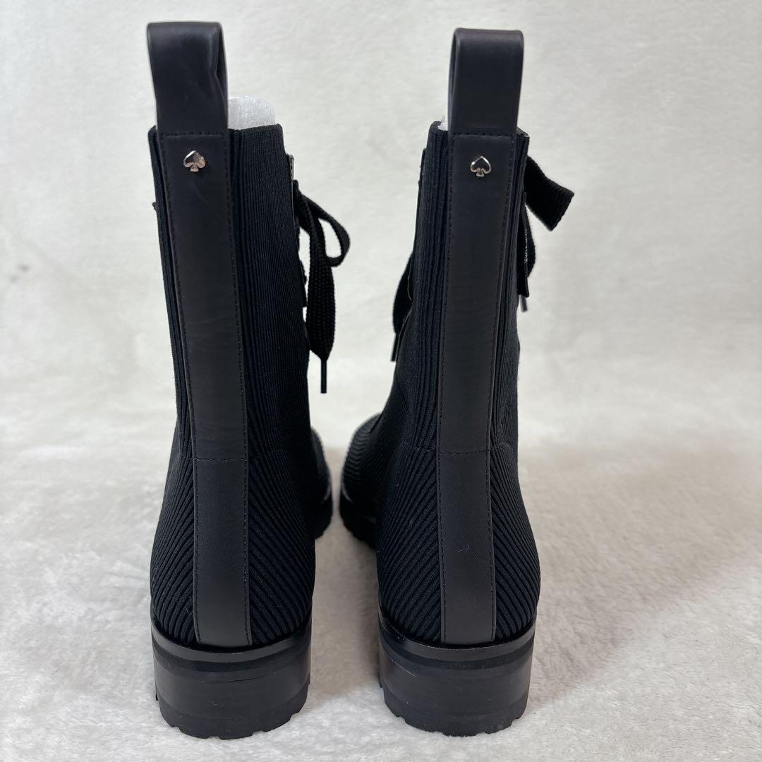 【極美品】Kate Spade MERIGUE ブーツ 黒 ニット レザー