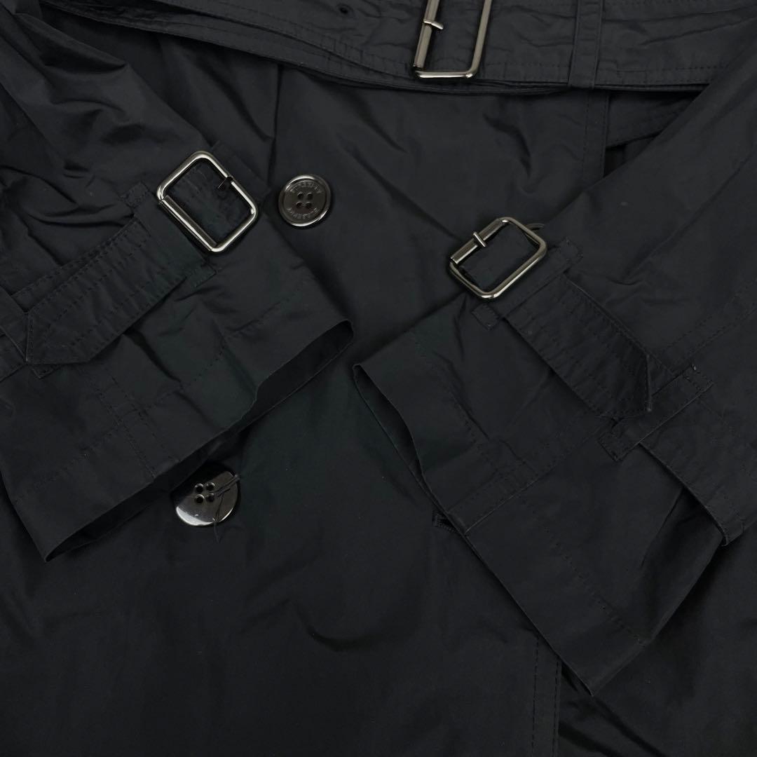 極美品✨バーバリーロンドン✨トレンチコート✨38✨Ｍ✨ナイロン✨ノバチェック✨黒