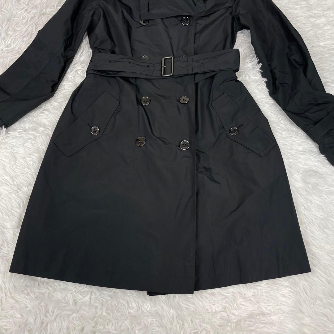 極美品✨バーバリーロンドン✨トレンチコート✨38✨Ｍ✨ナイロン✨ノバチェック✨黒