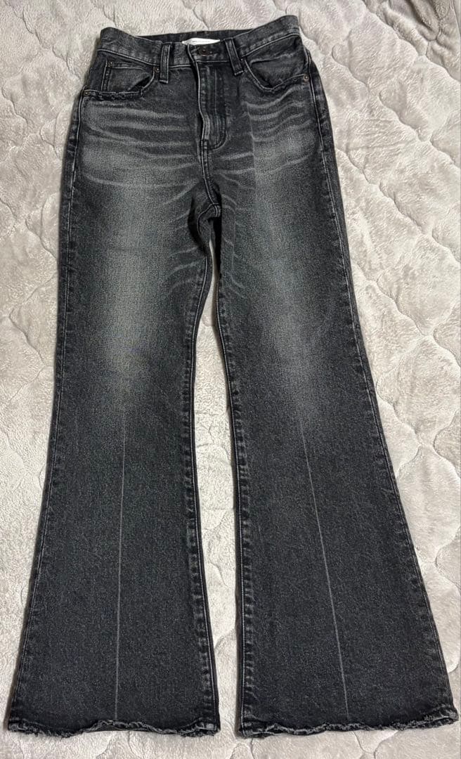 moussy MVS BLACK FLARE 25フレアデニム ブラック 美脚