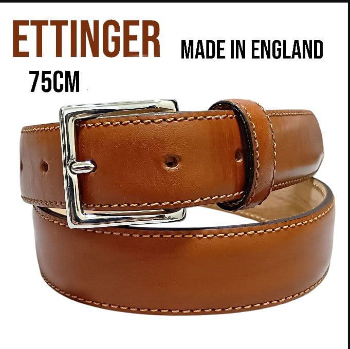 【美品】エッティンガー スムースレザー ライトブラウン 英国製 75 28mm
