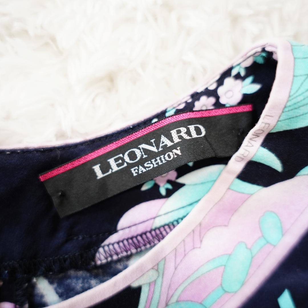 【美品】LEONARD　レオナール　総柄カットソー　Lサイズ　花柄　フラワー柄