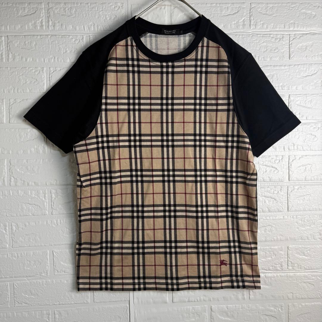 【ほぼ新品】 極美品 BURBERRY ノバチェック Tシャツ ブラックレーベル